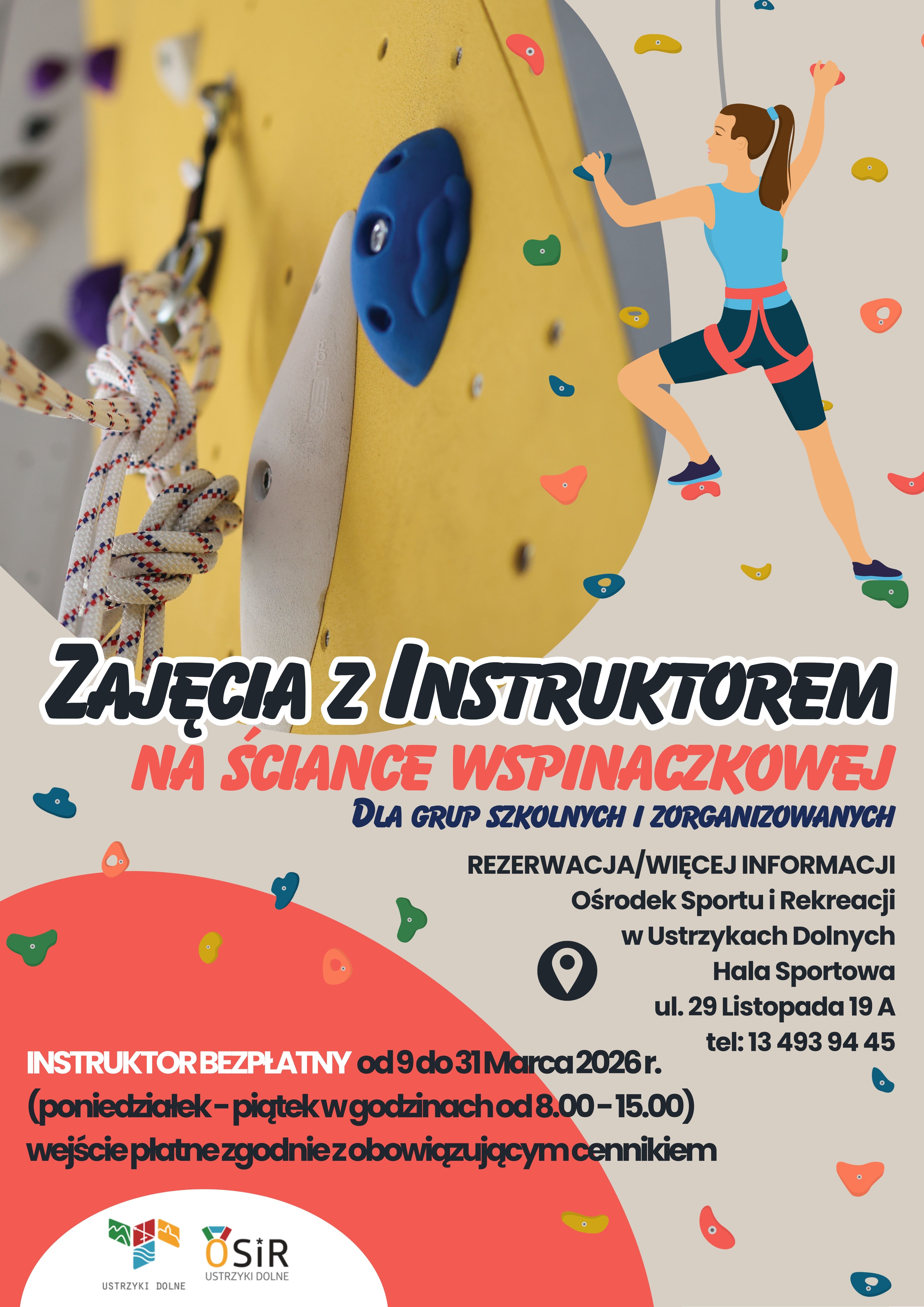 dziewczynka wspina się po ściance wspinaczkowej